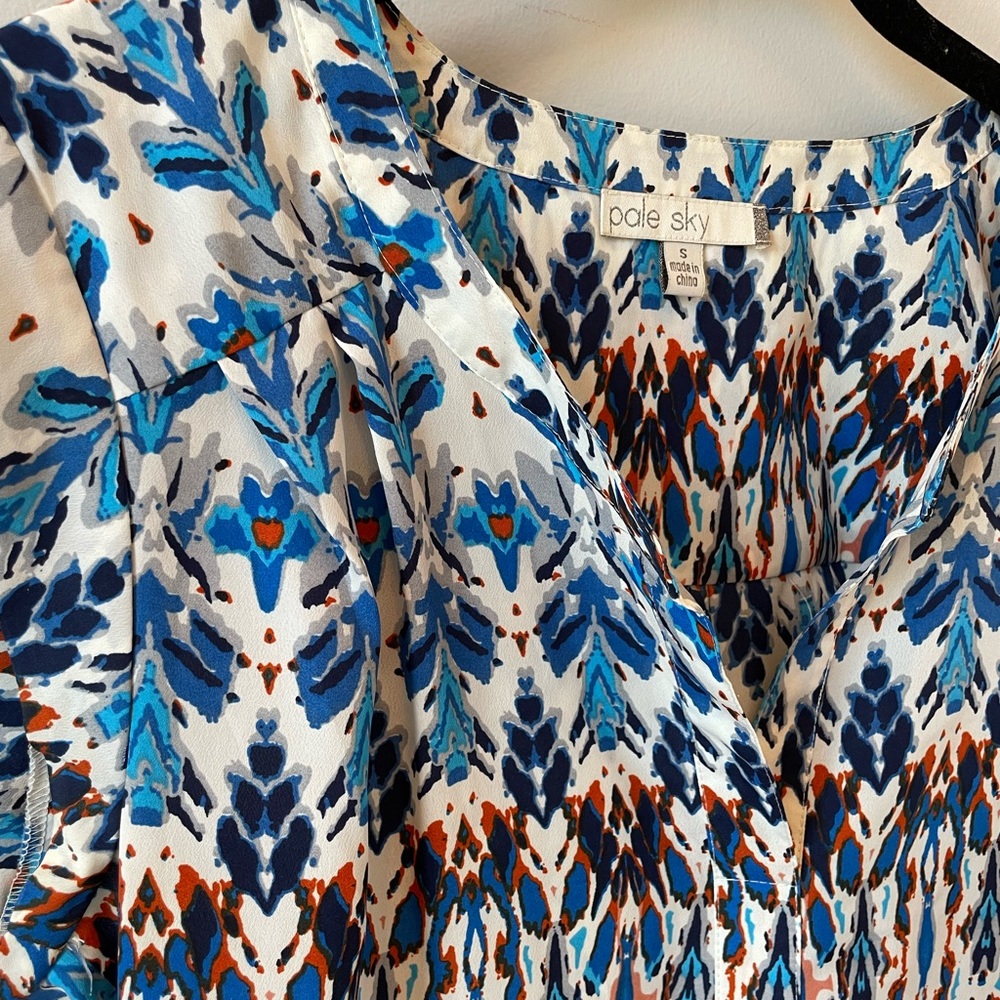 Blue Patterned Blouse - image 3
